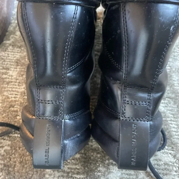 Black Isabel Marant combat boots. Size 6. Excellent condition. - Picture 2 of 6